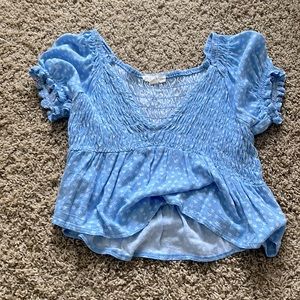 L.A. Hearts top, small, light blue color